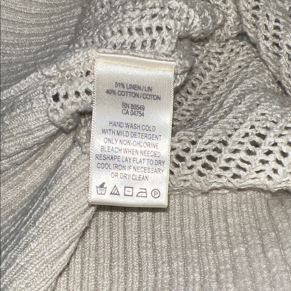 Tommy Bahama Neutral Coastal Beachy Open Knit Long Cardigan L - Picture 9 of 9